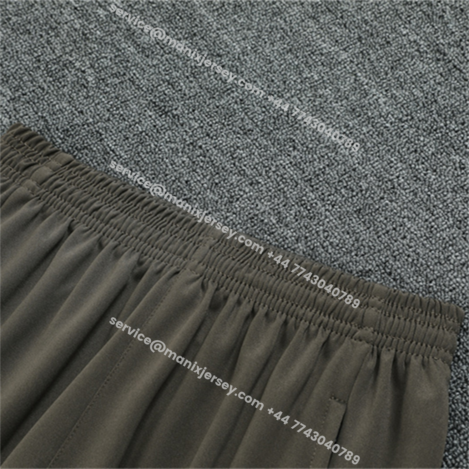 ManixJersey.com | Real Madrid 25-26 Long Sleeve Training Set - Player Version - Khaki Top and Khaki Pants -Customize Name, Number and Patch | Worldwide Shipping