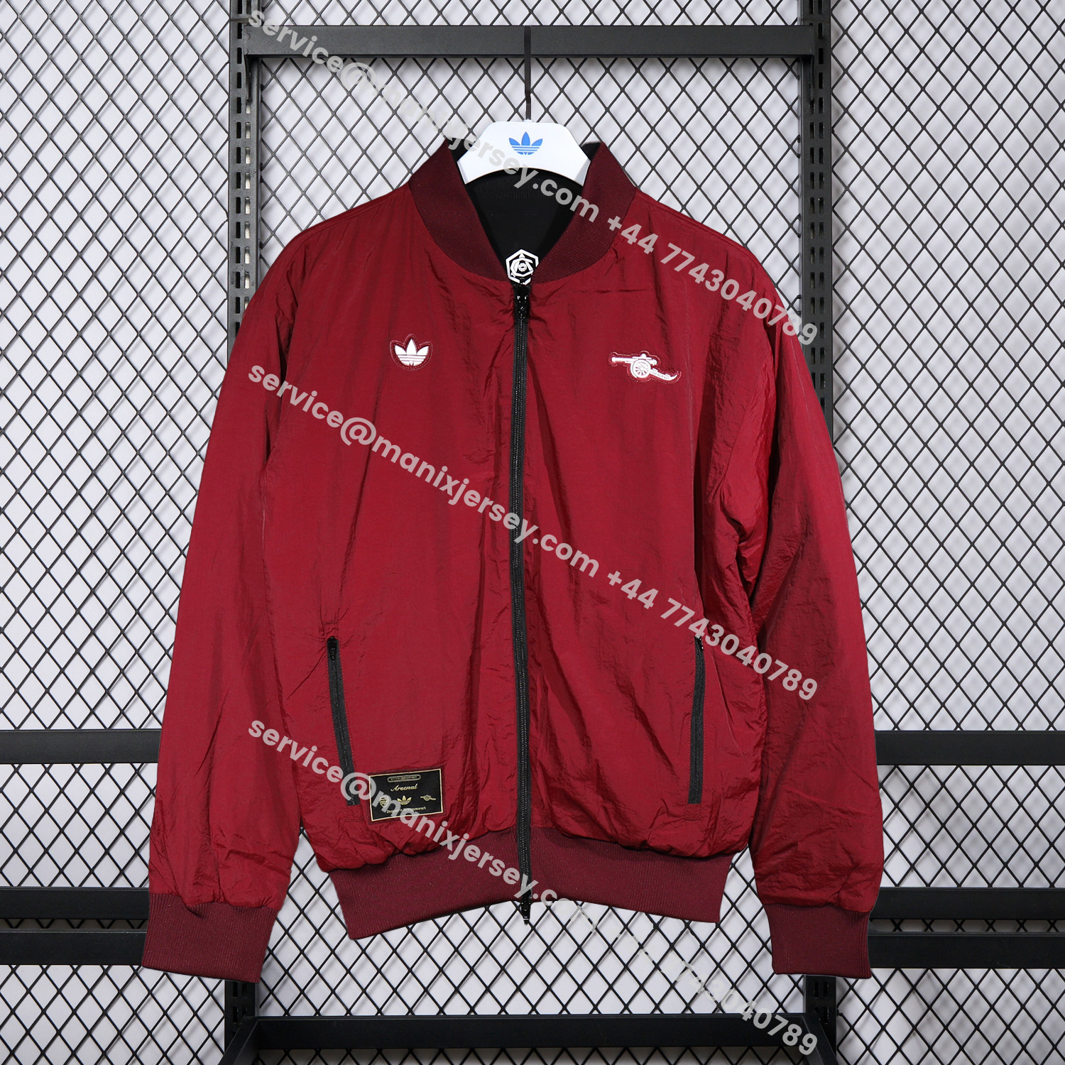 ManixJersey.com | Arsenal 25-26 Double Sided Reversible Windbreaker - Black & Red -Customize Name, Number and Patch | Worldwide Shipping