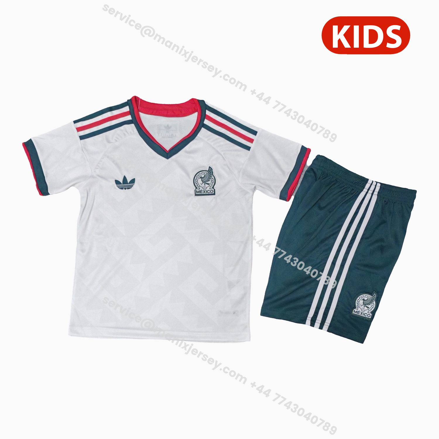 ManixJersey.com | Mexico 25-26 Away (Informal-release Version) Kids Kit -Customize Name, Number and Patch | Worldwide Shipping