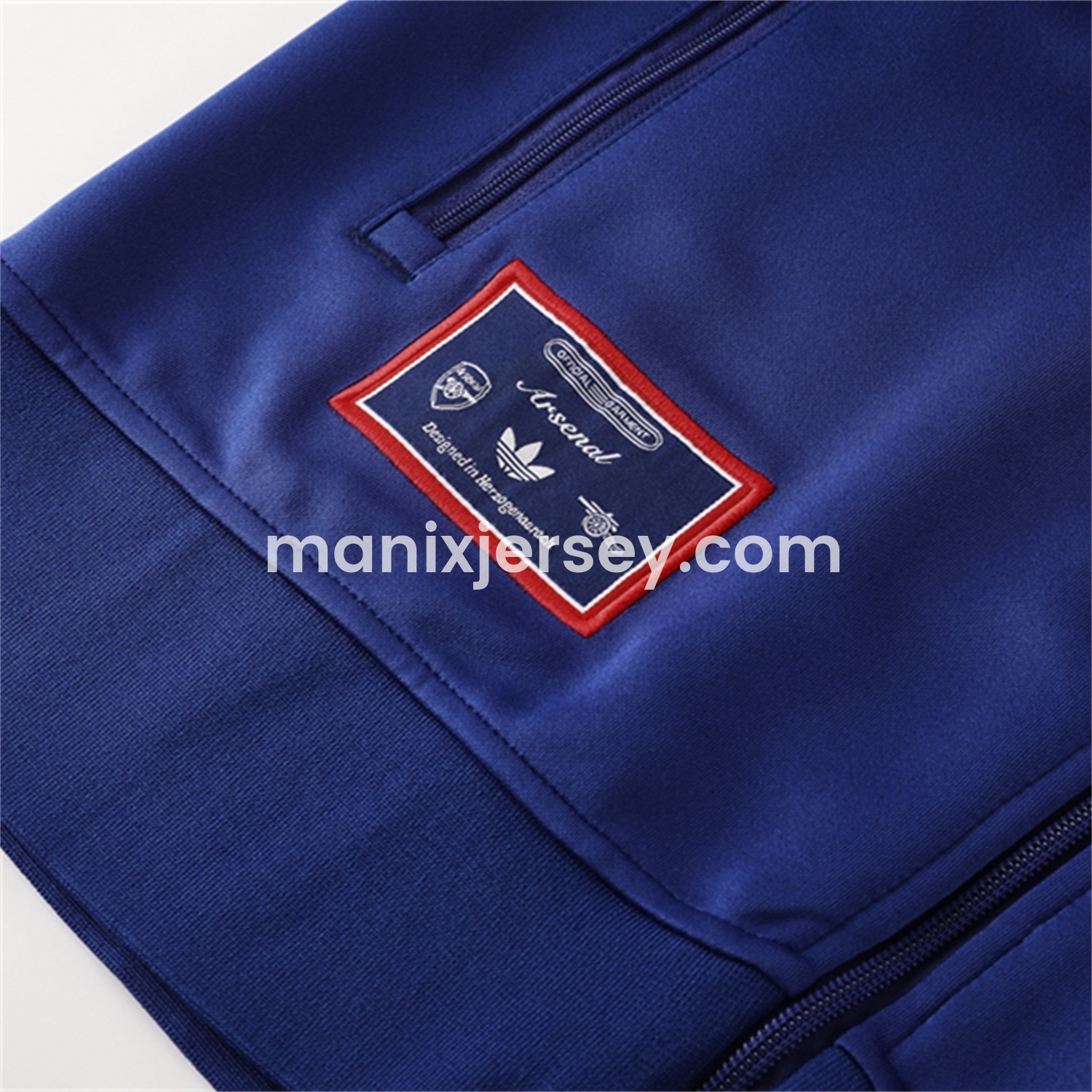 ManixJersey.com | Arsenal 25-26 Throwback Trefoil Jacket Training Tracksuit - Royal Blue Jackets & Pants -Customize Name, Number and Patch | Worldwide Shipping