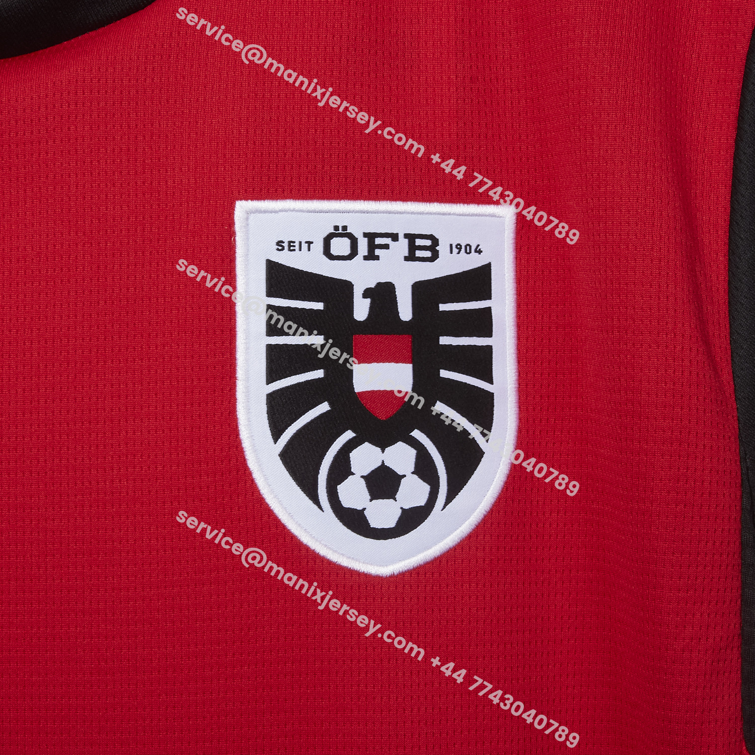 ManixJersey.com | Austria 2026 Home Red Jersey - Fans Version -Customize Name, Number and Patch | Worldwide Shipping
