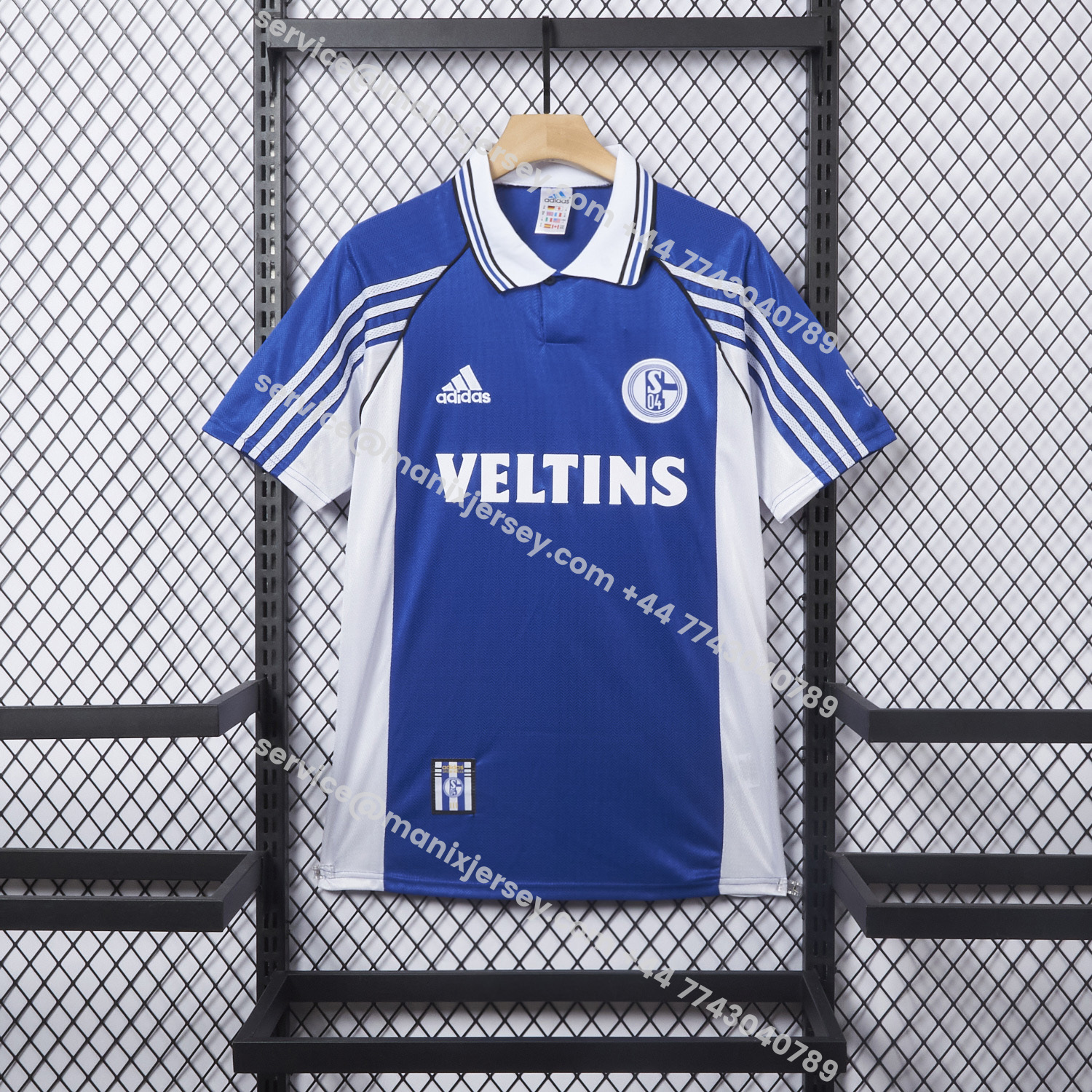 ManixJersey.com | Retro Schalke 04 1998-00 Home Jersey -Customize Name, Number and Patch | Worldwide Shipping