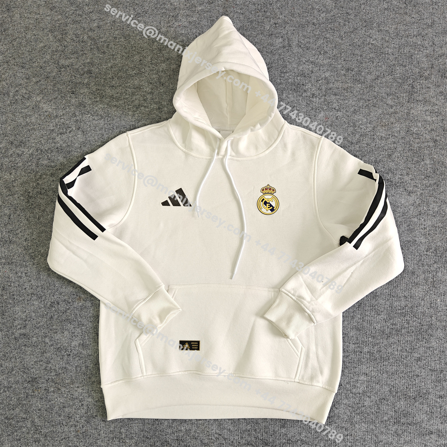ManixJersey.com | Real Madrid 25-26 Home Unisex Pullover Hoodie -Customize Name, Number and Patch | Worldwide Shipping