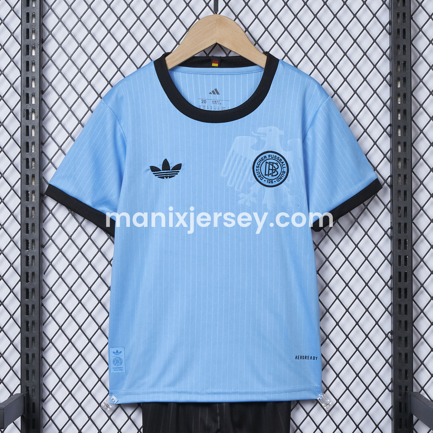 ManixJersey.com | Germany 2025 125-Year Anniversary Blue Goalkeeper Kids Kit -Customize Name, Number and Patch | Worldwide Shipping