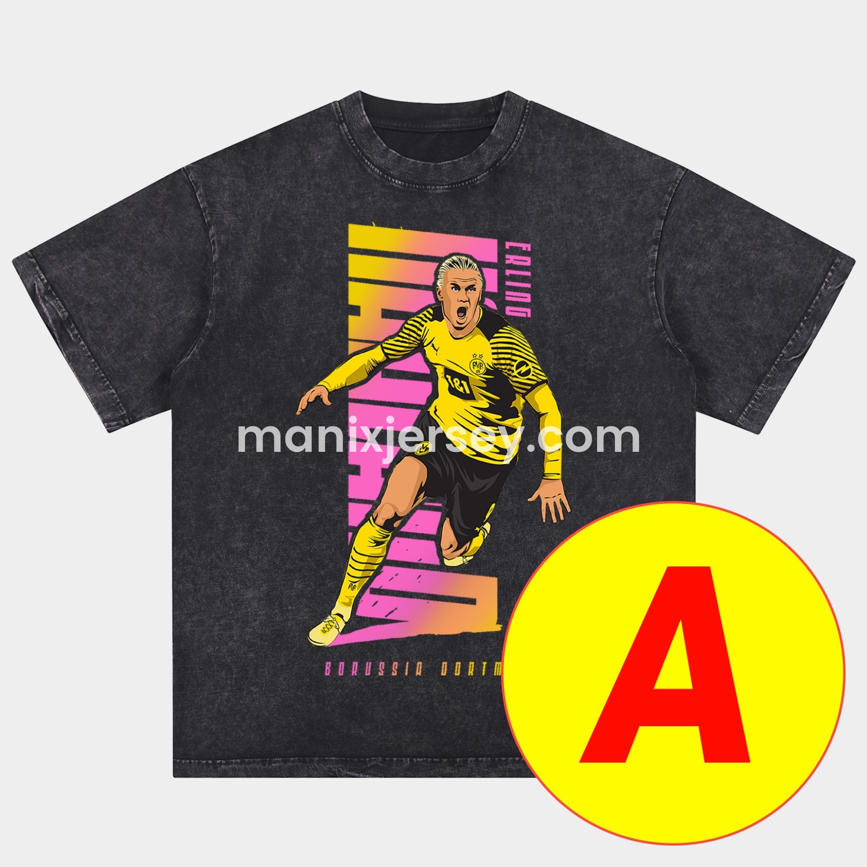 ManixJersey.com | Dortmund Oversized Washed T-Shirt -Customize Name, Number and Patch | Worldwide Shipping