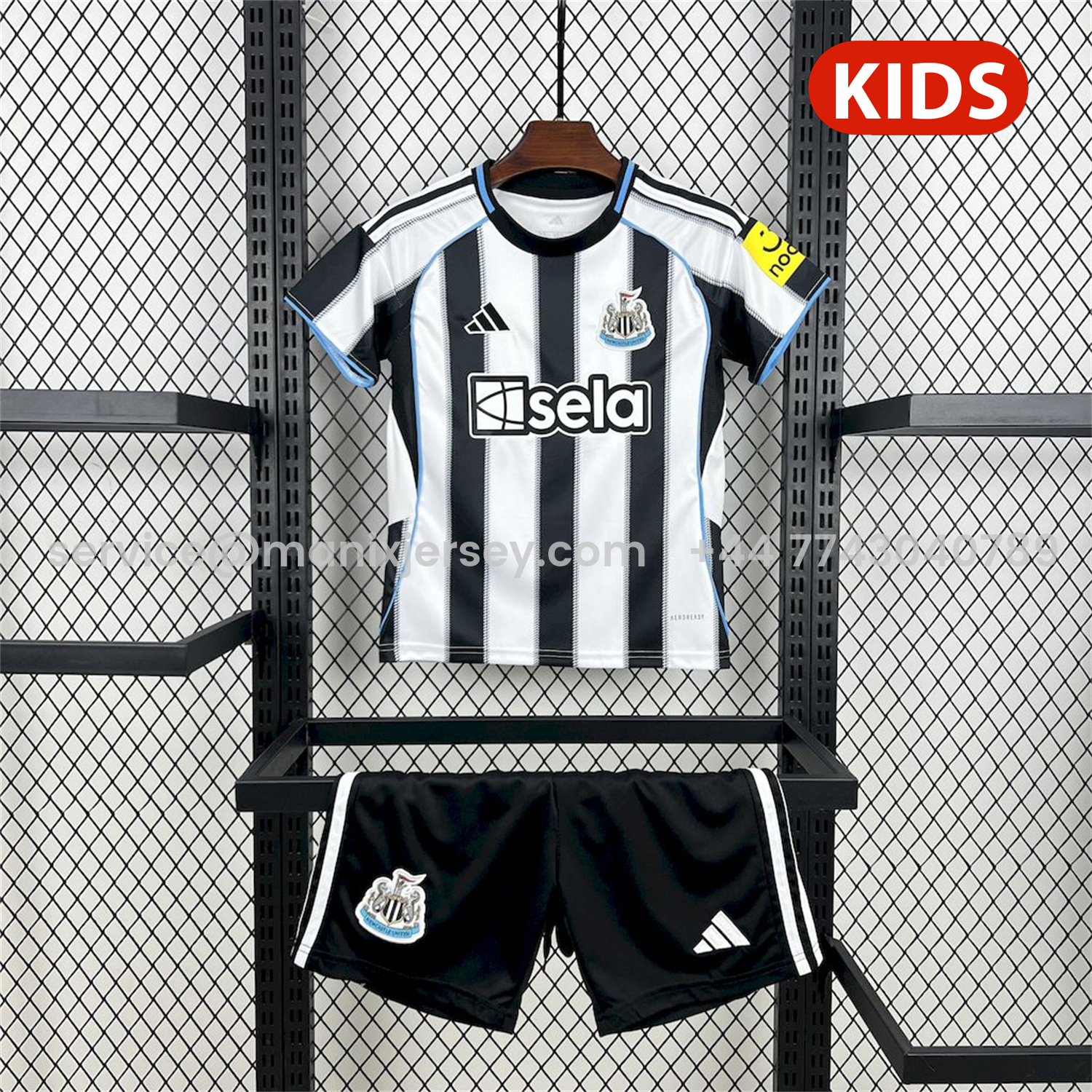 ManixJersey.com | Newcastle United 25-26 Home Kids Kit -Customize Name, Number and Patch | Worldwide Shipping