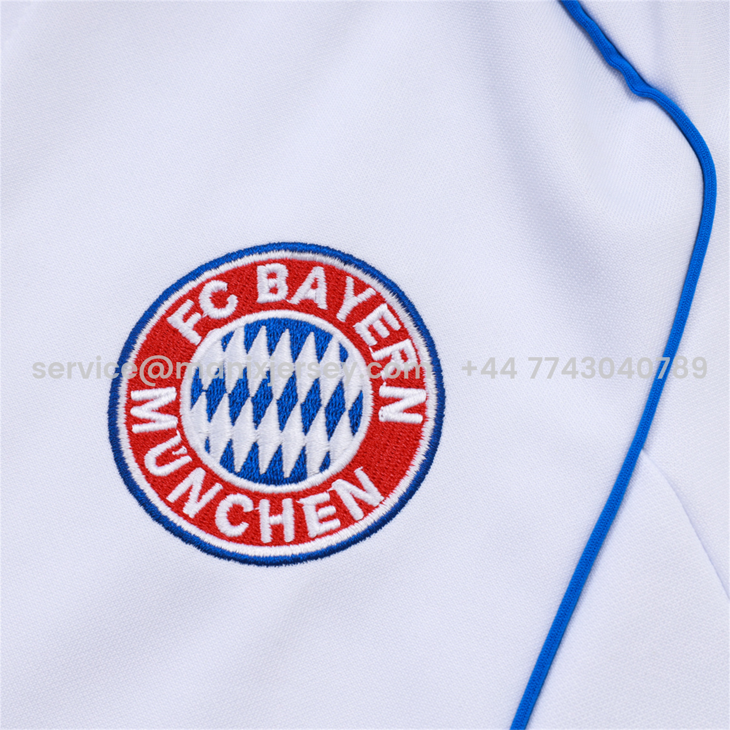 ManixJersey.com | Bayern Munich 25-26 Jacket Training Tracksuit - White Throwback Jackets & Grey Pants -Customize Name, Number and Patch | Worldwide Shipping