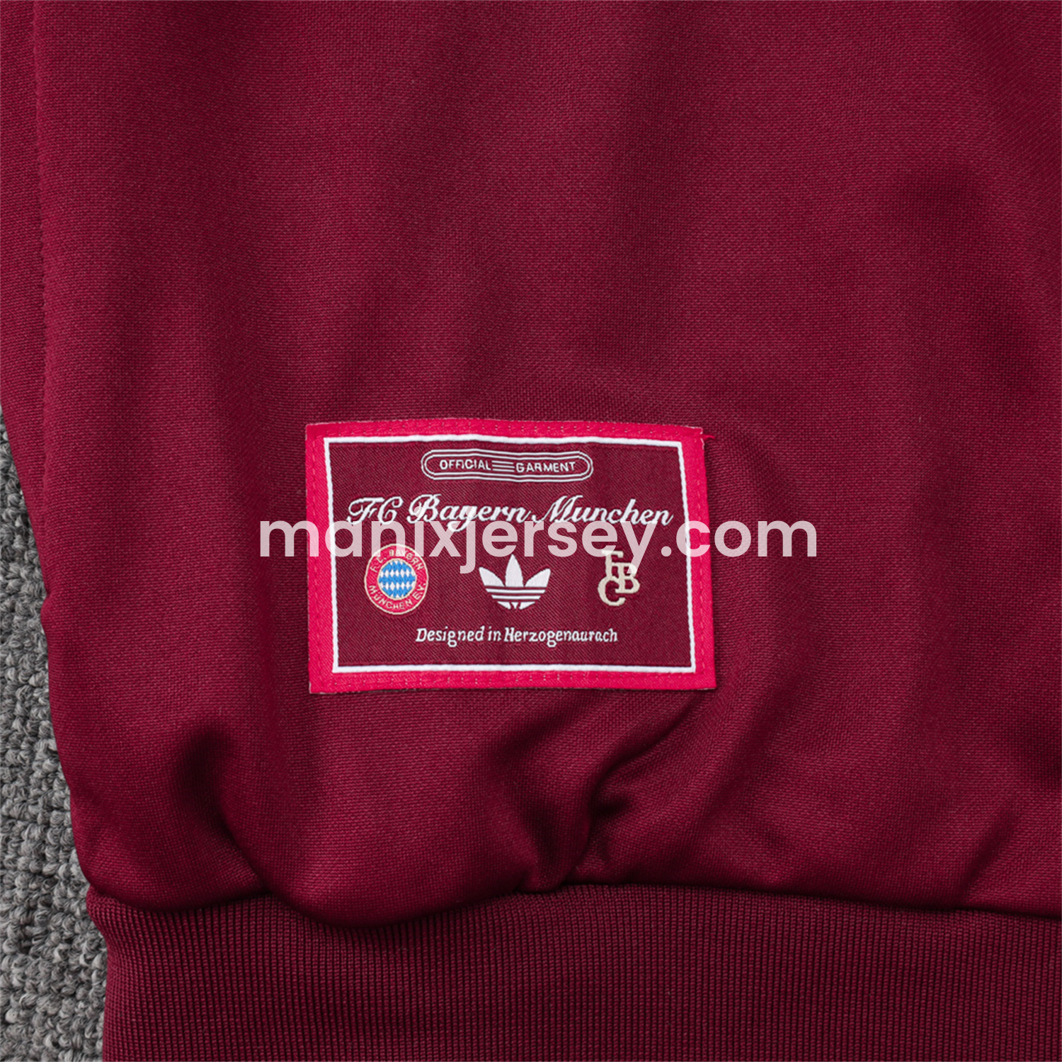 ManixJersey.com | Bayern Munich 25-26 Originals Terrace Icon Jacket Training Tracksuit - Deep Red -Customize Name, Number and Patch | Worldwide Shipping
