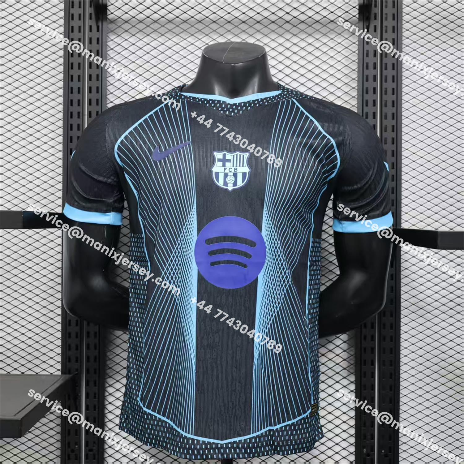 ManixJersey.com | Barcelona 25-26 T90 Black Special Jersey - Player Version -Customize Name, Number and Patch | Worldwide Shipping