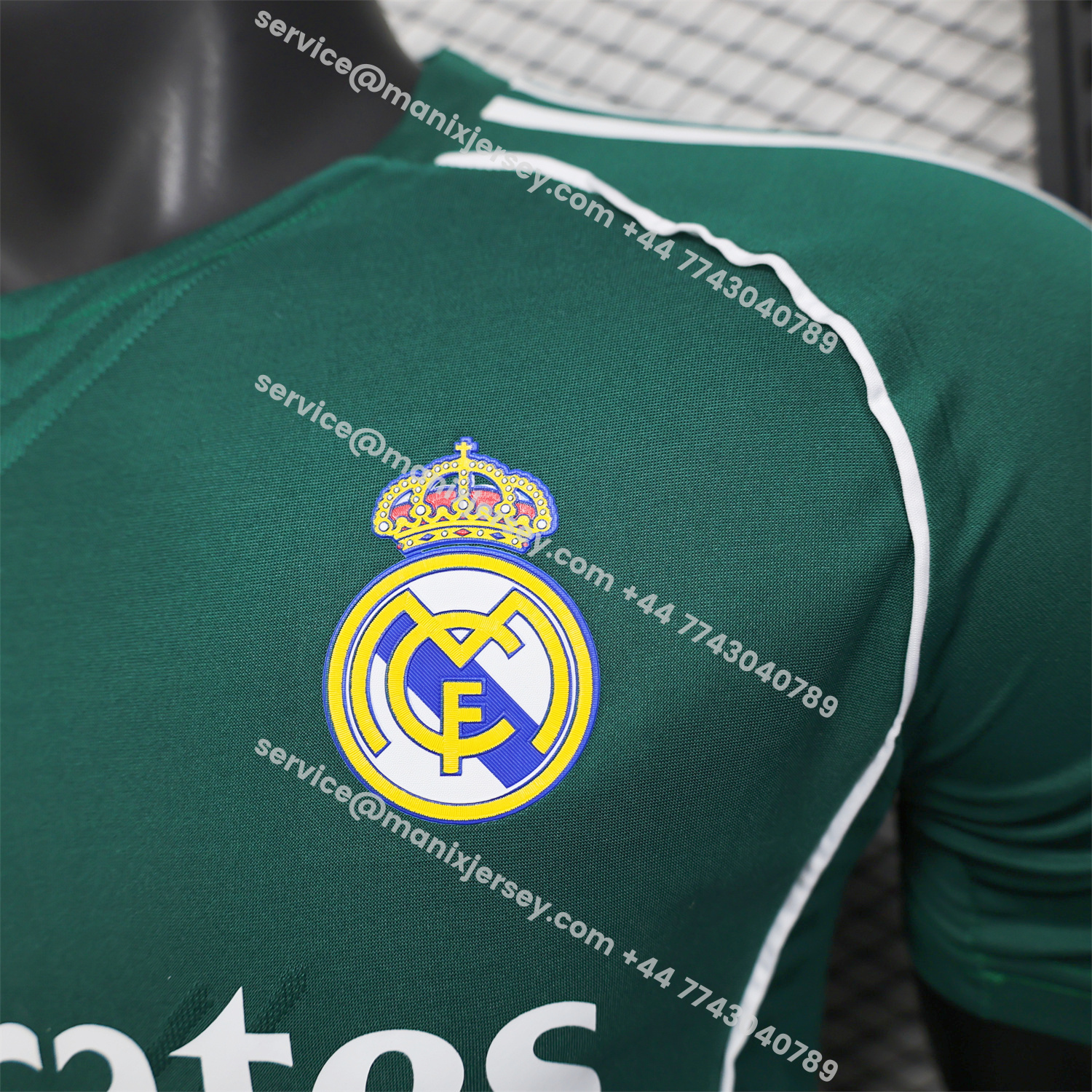 ManixJersey.com | Real Madrid 25-26 Green With White Lines Special Jersey - Player Version -Customize Name, Number and Patch | Worldwide Shipping