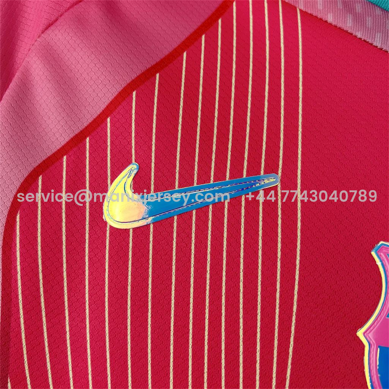 ManixJersey.com | Barcelona 25-26 T90 White Lines Pink Gradient Special Jersey - Fans Version -Customize Name, Number and Patch | Worldwide Shipping