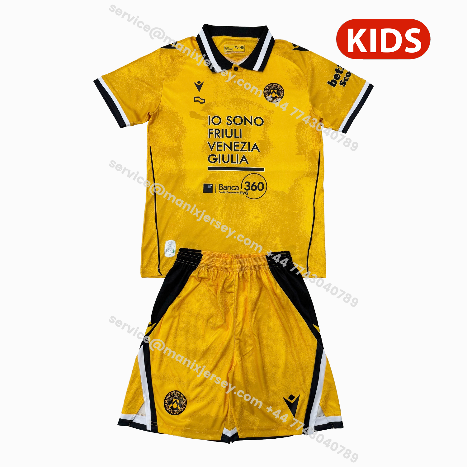 ManixJersey.com | Udinese 25-26 Third Kids Kit -Customize Name, Number and Patch | Worldwide Shipping