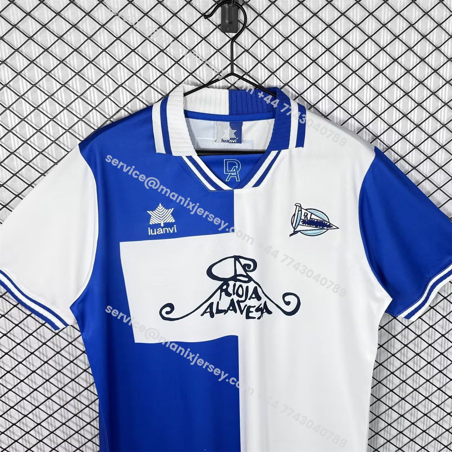 ManixJersey.com | Retro Deportivo Alavés 2000-01 Home Jersey -Customize Name, Number and Patch | Worldwide Shipping