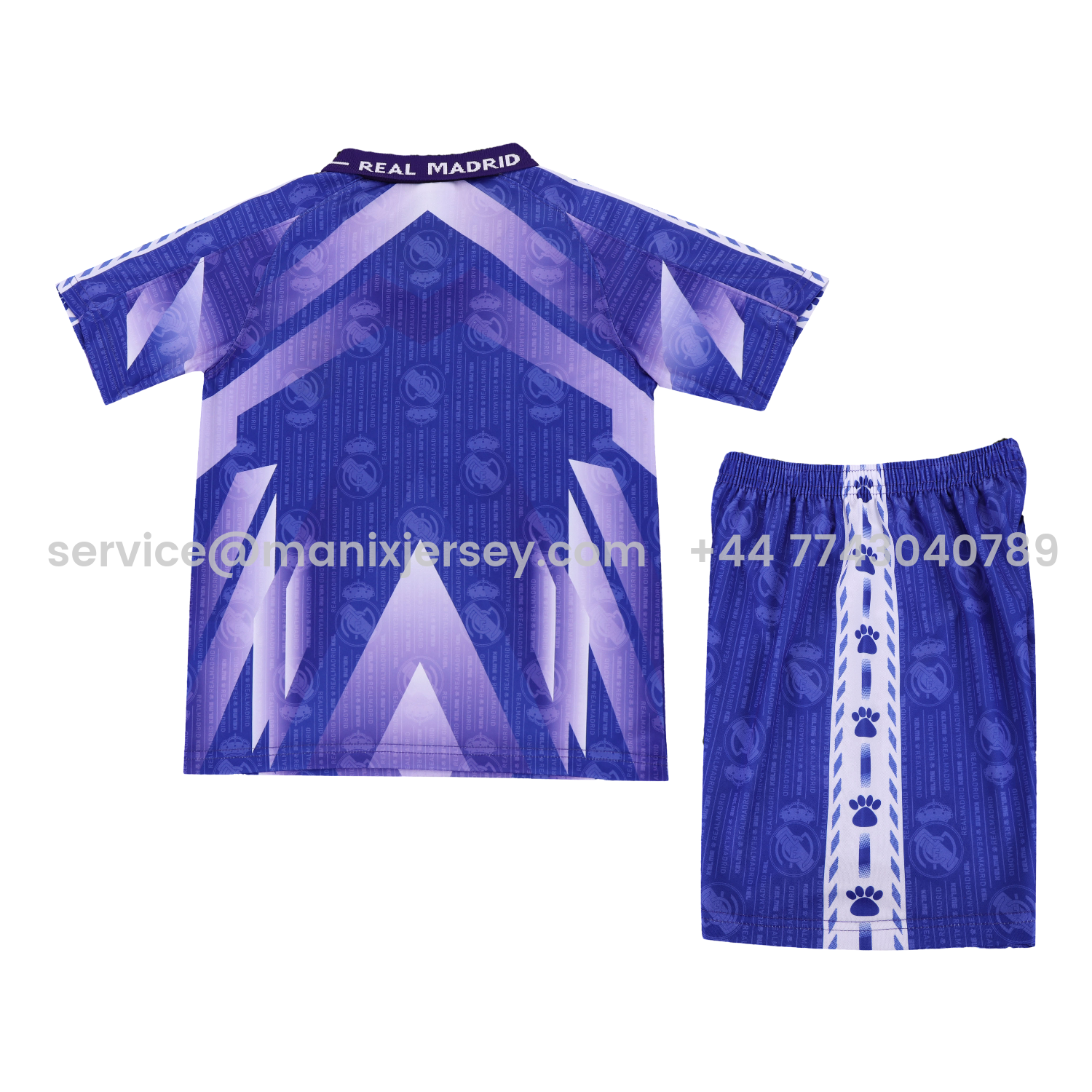 ManixJersey.com | Retro Real Madrid 96-97 Away Kids Kit -Customize Name, Number and Patch | Worldwide Shipping