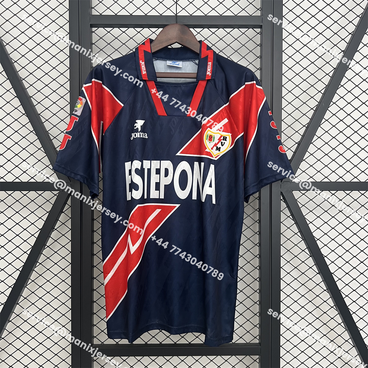 ManixJersey.com | Retro Rayo Vallecano 1997-98 Away Jersey -Customize Name, Number and Patch | Worldwide Shipping
