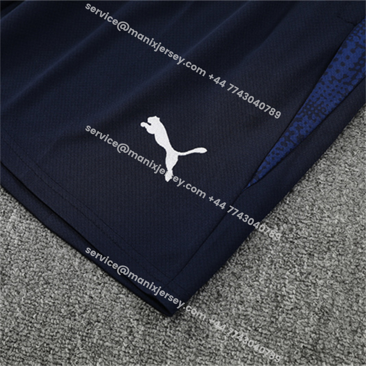 ManixJersey.com | Marseille 25-26 Kids Short-Sleeve Training Set - Royal Blue Top & Royal Blue Shorts -Customize Name, Number and Patch | Worldwide Shipping