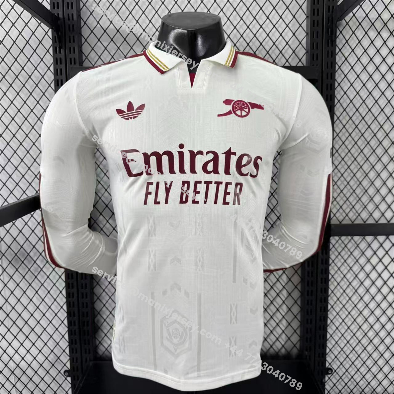 ManixJersey.com | Arsenal 25-26 Third White Long Sleeves Jersey - Player Version -Customize Name, Number and Patch | Worldwide Shipping
