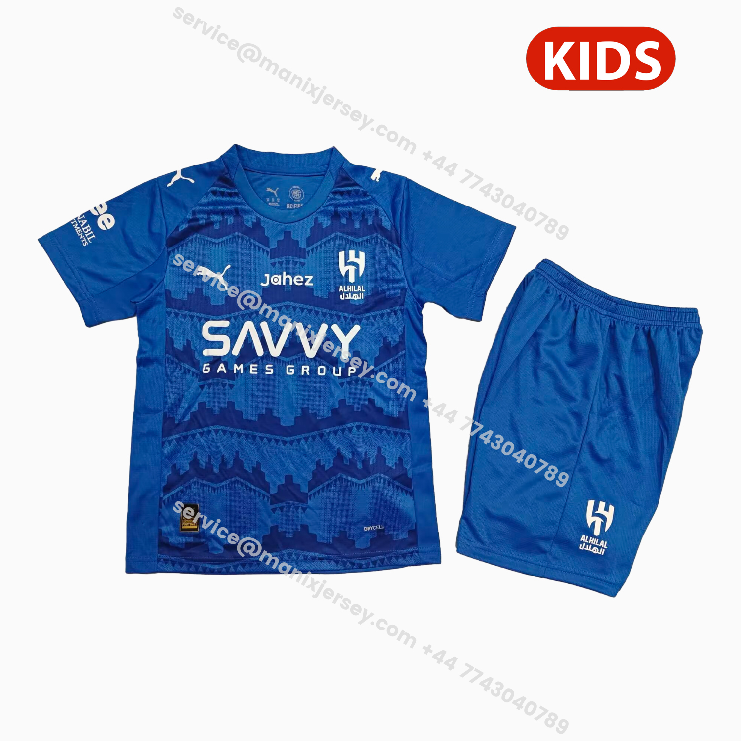 ManixJersey.com | Al Hilal Riyadh Crescent 25-26 Home Kids Kit -Customize Name, Number and Patch | Worldwide Shipping