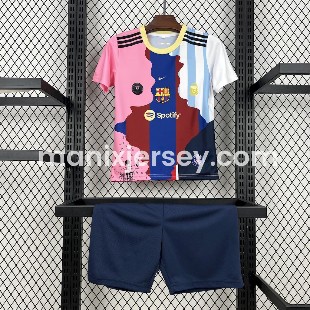 ManixJersey.com | Messi Career Commemorative Kids Kit with Messi #10 - Barcelona Argentina Paris Saint-Germain PSG INT M.A.M -Customize Name, Number and Patch | Worldwide Shipping