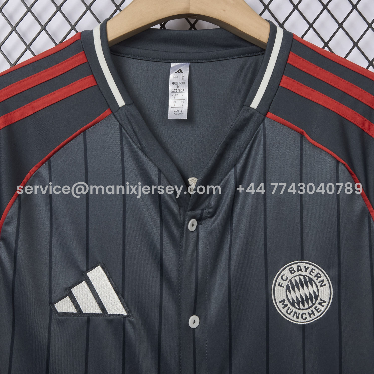 ManixJersey.com | Bayern Munich 25-26 Deep Grey Baseball Jersey -Customize Name, Number and Patch | Worldwide Shipping