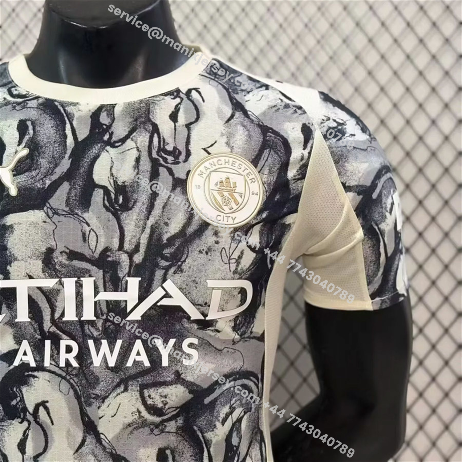 ManixJersey.com | Manchester City 25-26 Year of the Horse Ink Painting Special Jersey - Player Version -Customize Name, Number and Patch | Worldwide Shipping