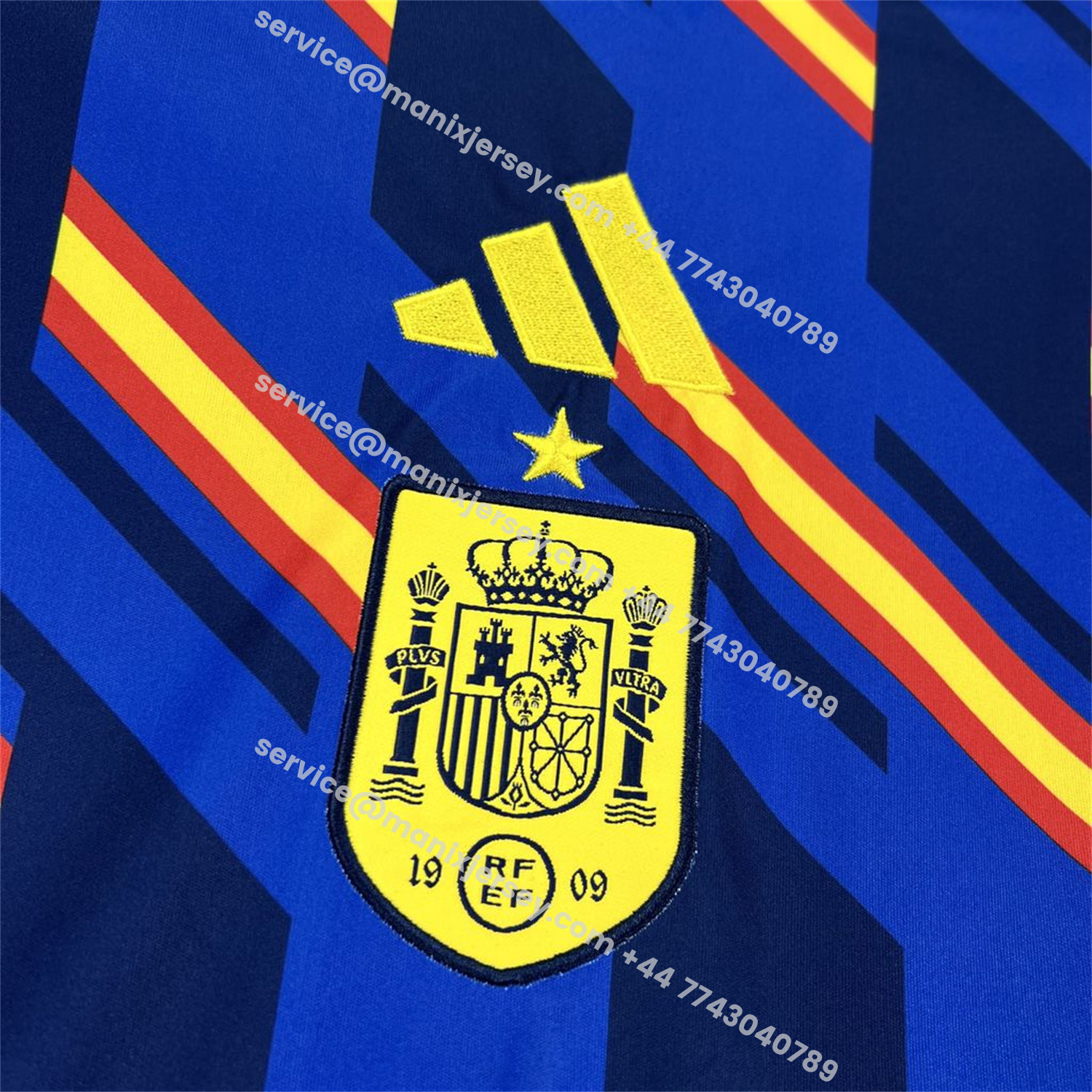 Spain 2026 Royal Blue And Yellow Stripes Pre-match Jersey - Fans Version:football jersey mysite: unitedjerseyfootball 邓江浪:football