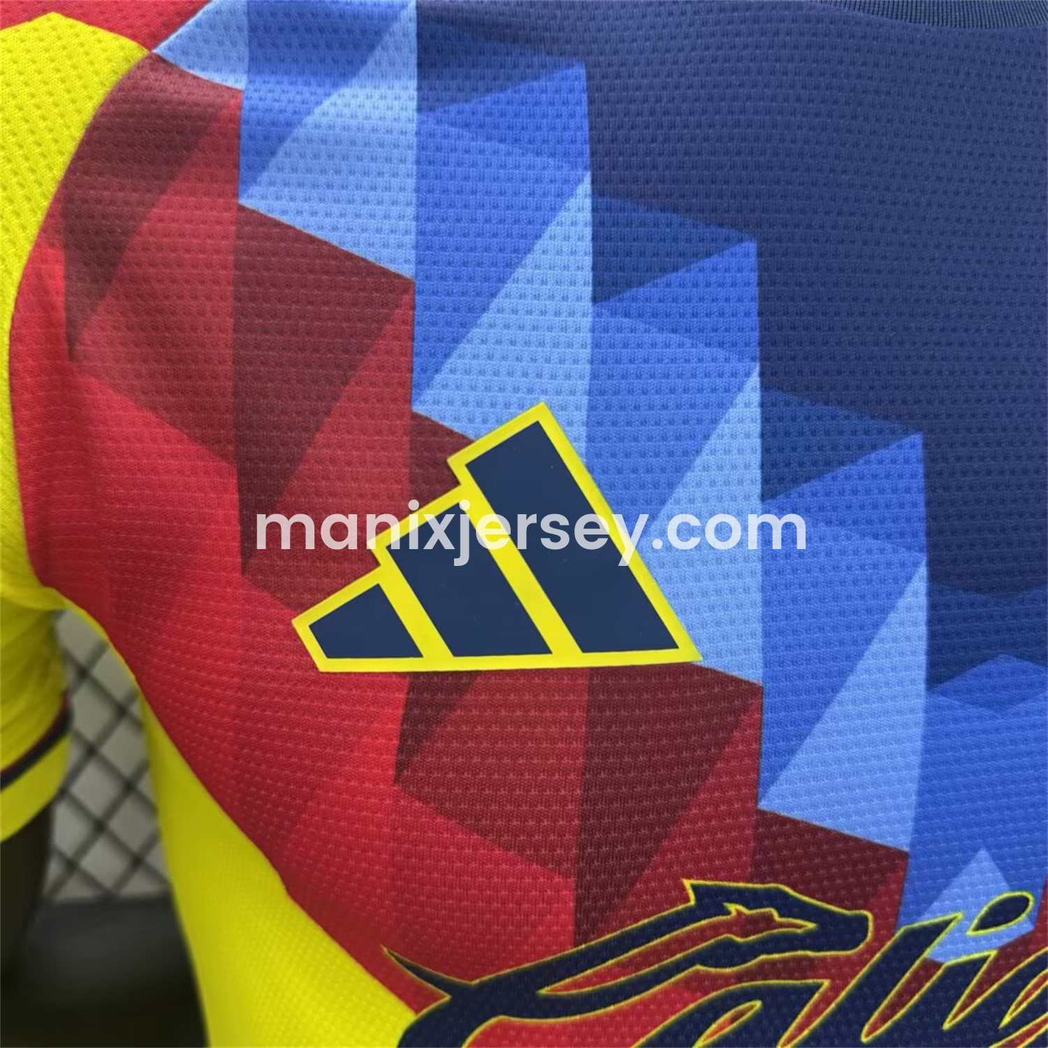 ManixJersey.com | Club América 25-26 Blue and Red V-Shaped Camouflage Yellow Jersey - Player Version -Customize Name, Number and Patch | Worldwide Shipping