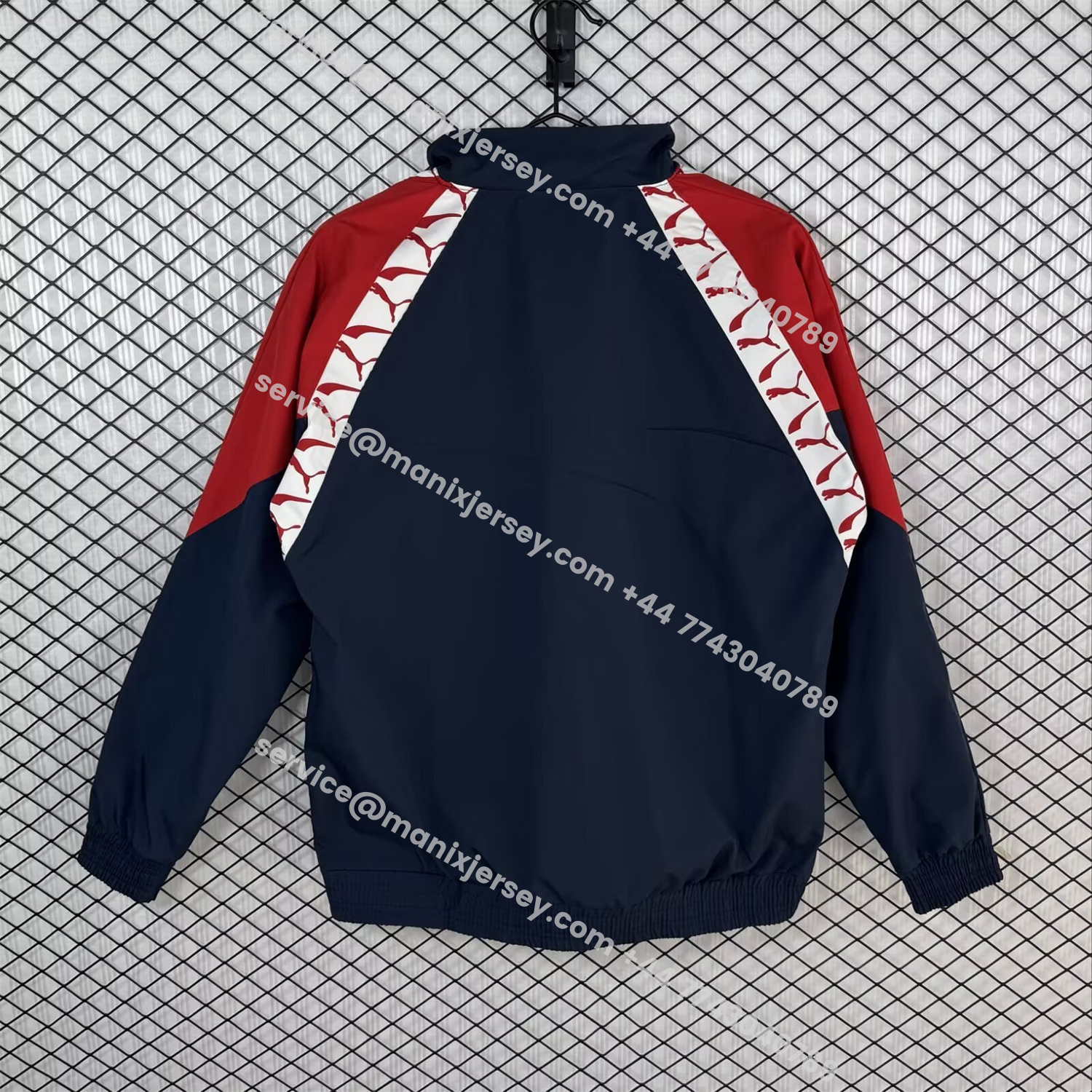 ManixJersey.com | Atletico Madrid 25-26 Windbreaker Jacket - Black -Customize Name, Number and Patch | Worldwide Shipping