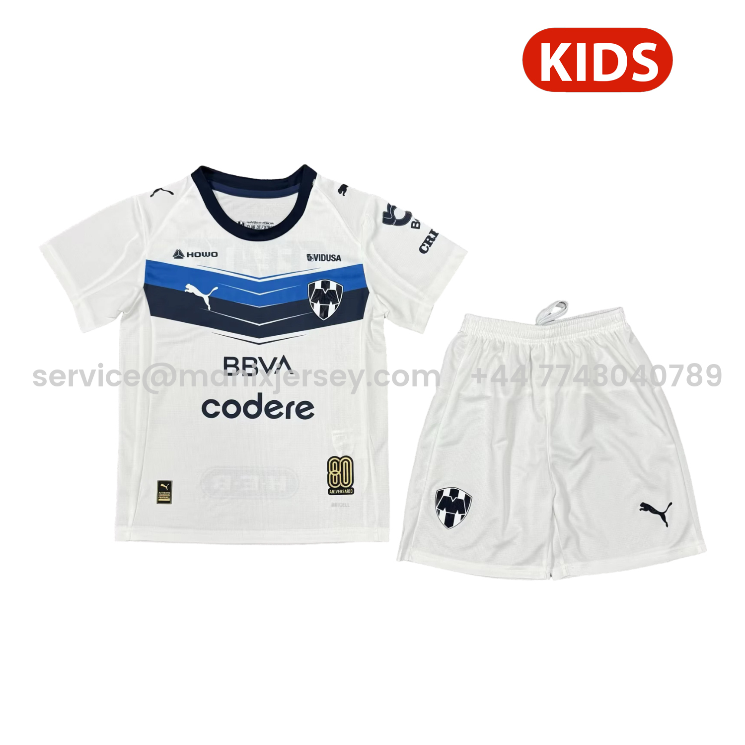 ManixJersey.com | Rayados Monterrey 25-26 Away Kids Kit -Customize Name, Number and Patch | Worldwide Shipping