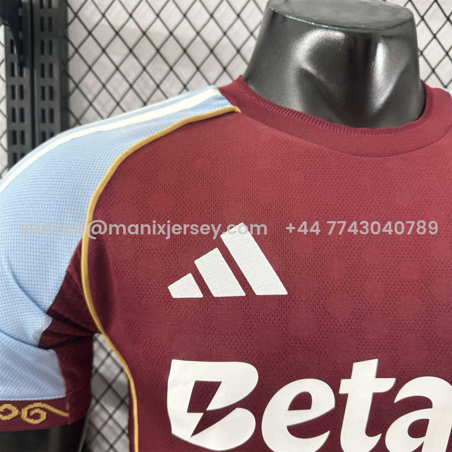 ManixJersey.com | Aston Villa 25-26 Home Jersey - Player Version -Customize Name, Number and Patch | Worldwide Shipping