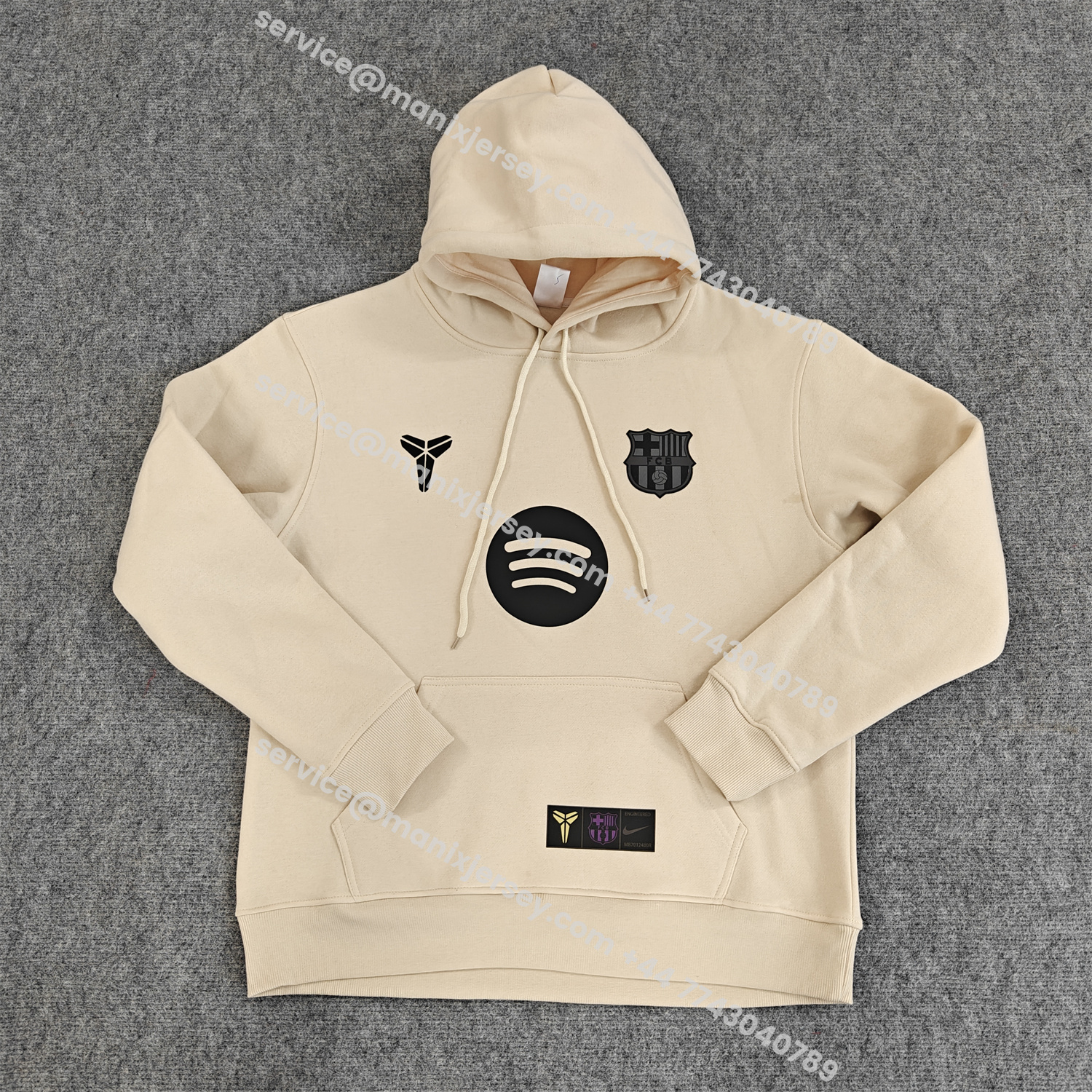 ManixJersey.com | Barcelona 25-26 KB Logo Unisex Pullover Hoodie -Customize Name, Number and Patch | Worldwide Shipping