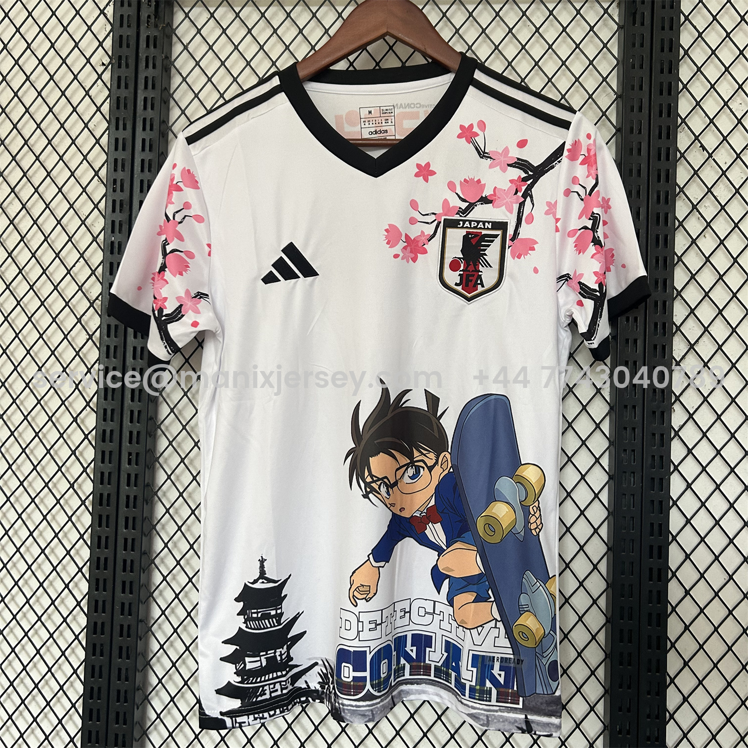ManixJersey.com | Japan 25-26 Conan Skateboarding Under The Cherry Blossom Tree White Special Jersey - Fans Version -Customize Name, Number and Patch | Worldwide Shipping
