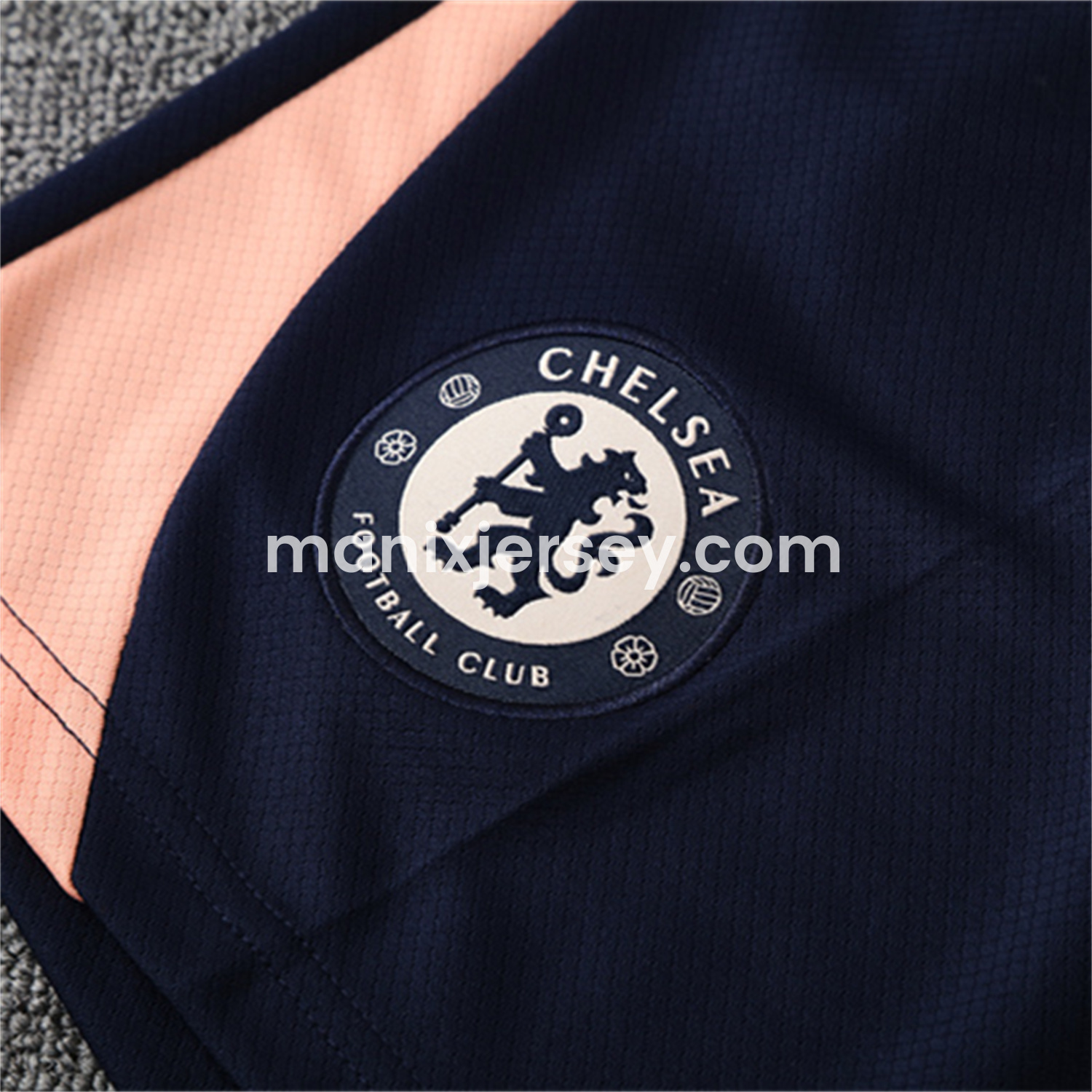 ManixJersey.com | C.H.E.L.S.E.A 25-26 Kids Short-Sleeve Training Set - Pink top & Blue Shorts -Customize Name, Number and Patch | Worldwide Shipping