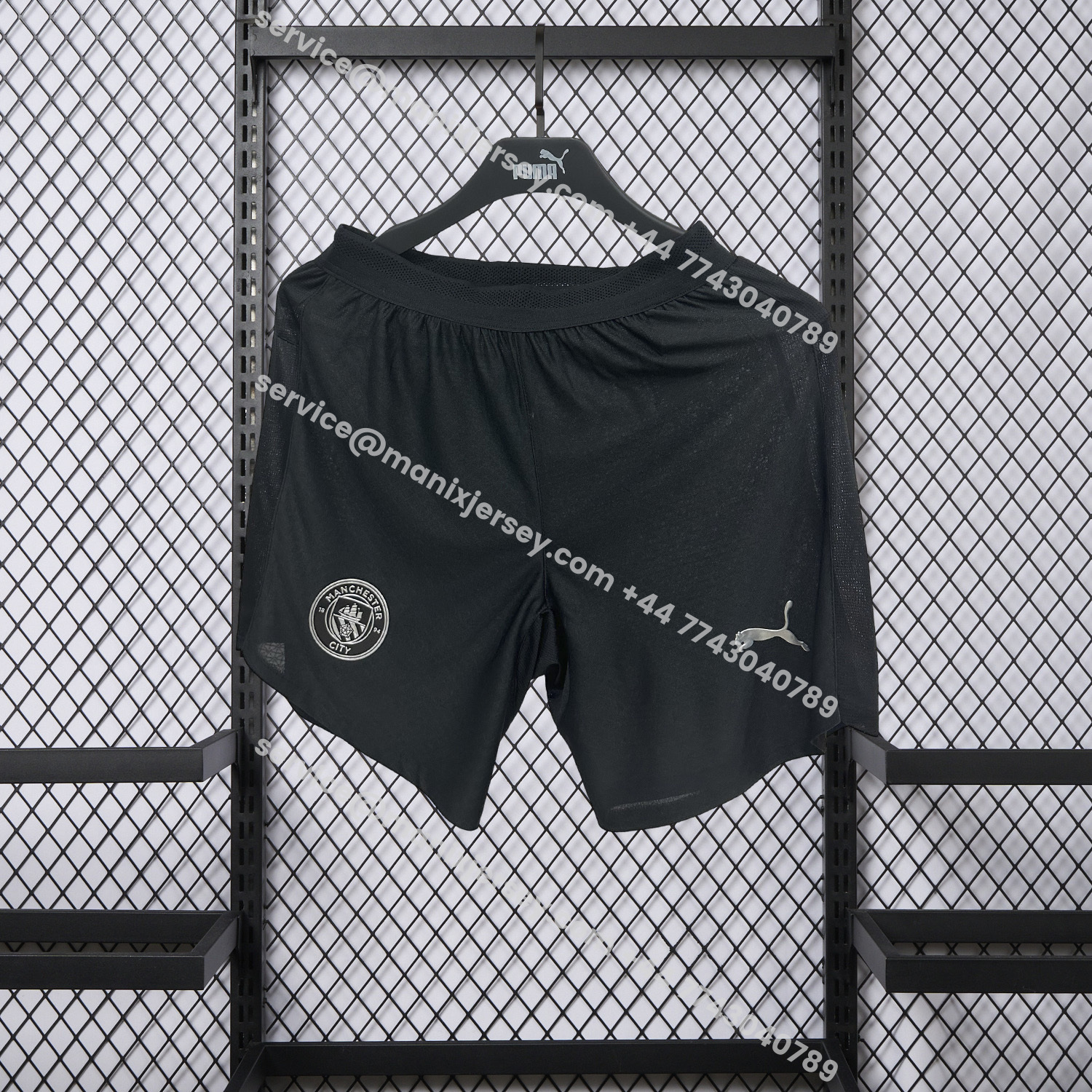 ManixJersey.com | Manchester City 25-26 Away Black Shorts - Player Version -Customize Name, Number and Patch | Worldwide Shipping