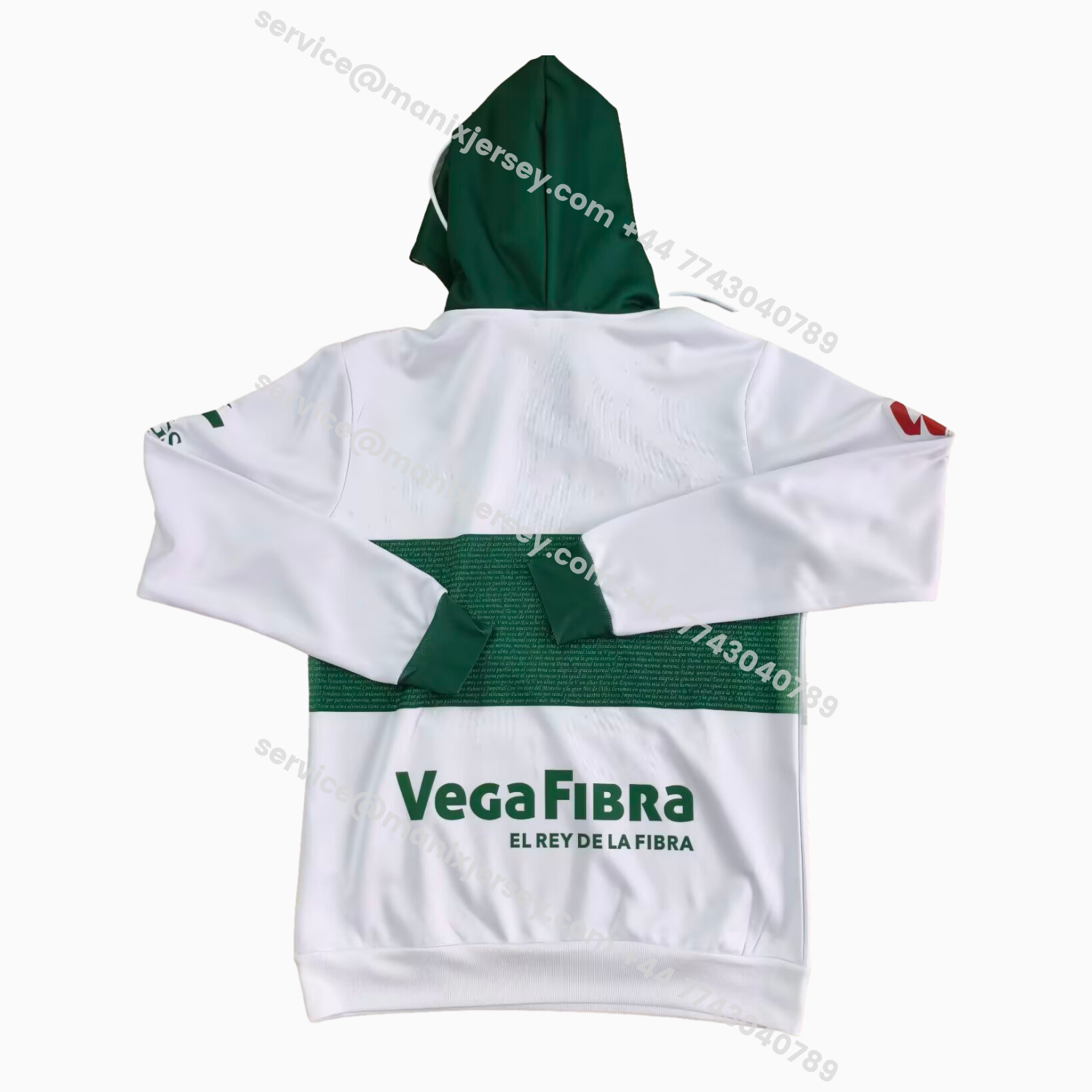 ManixJersey.com | Elche 25-26 White Unisex Pullover Hoodie -Customize Name, Number and Patch | Worldwide Shipping