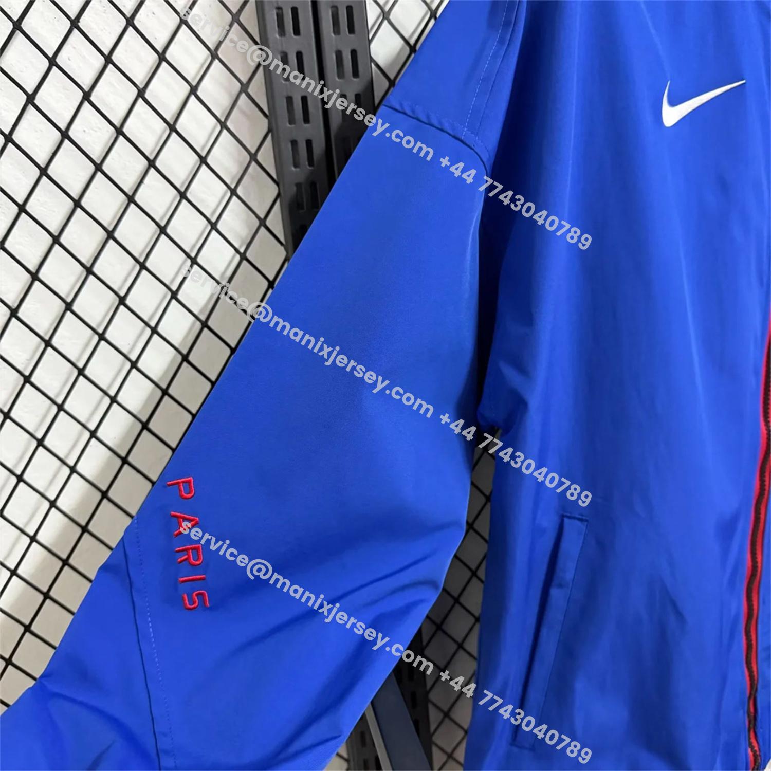 ManixJersey.com | Paris Saint-Germain PSG 25-26 Windbreaker Jacket - Blue -Customize Name, Number and Patch | Worldwide Shipping
