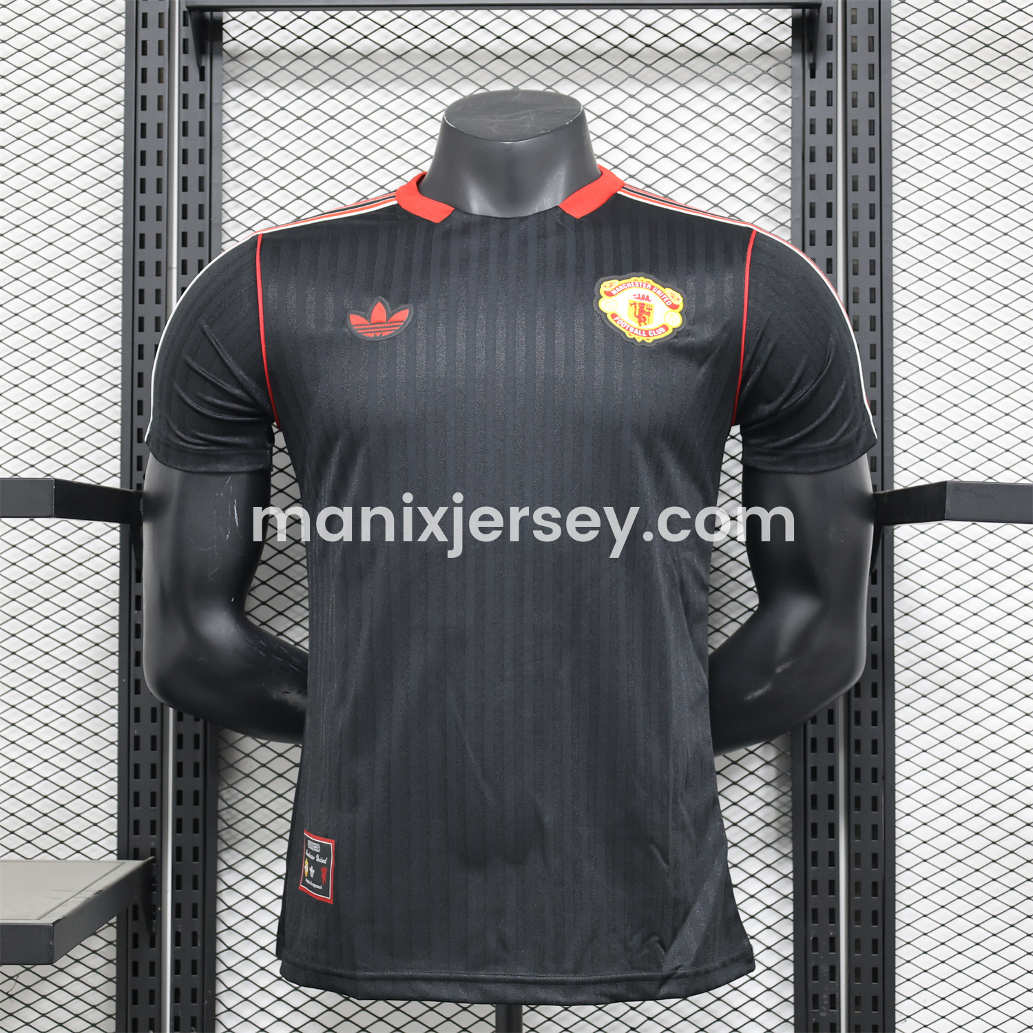 ManixJersey.com | Manchester United 24-25 Black Icon Retro Jersey - Player Version -Customize Name, Number and Patch | Worldwide Shipping
