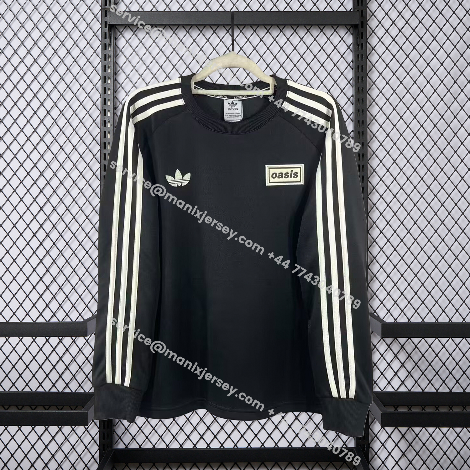 ManixJersey.com | Adidas 25-26 Oasis Originals Tour Black Long Sleeves Jersey - Fans Version -Customize Name, Number and Patch | Worldwide Shipping