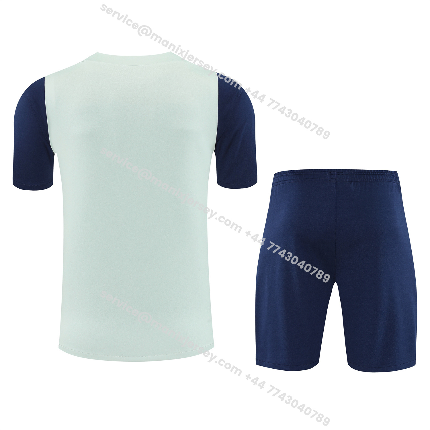 ManixJersey.com | Inter Milan 25-26 Short-Sleeve Training Set - Blue Sleeve White Top & Blue Shorts -Customize Name, Number and Patch | Worldwide Shipping