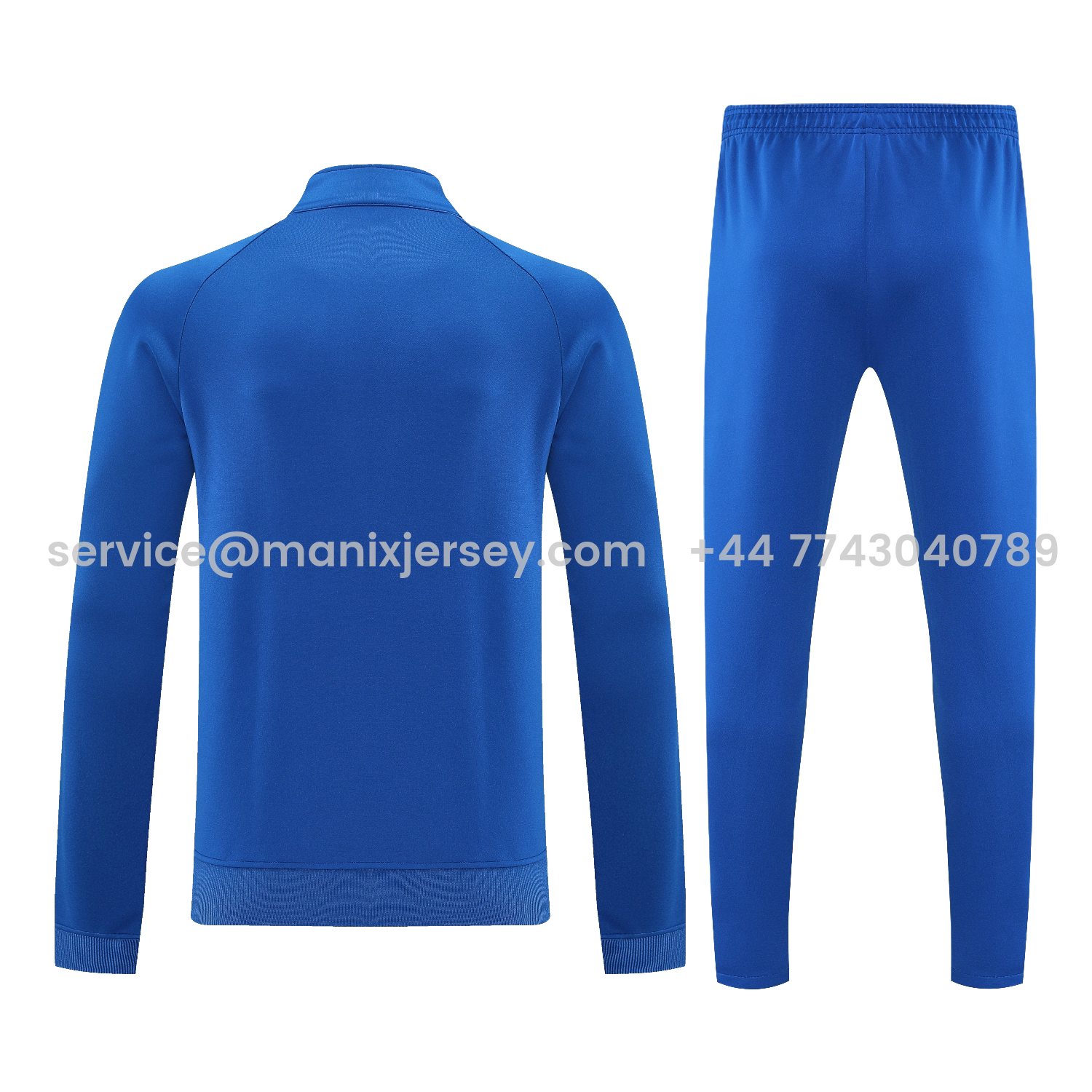 ManixJersey.com | Marseille 25-26 Jacket Training Tracksuit - Blue Jackets & Blue Pants -Customize Name, Number and Patch | Worldwide Shipping