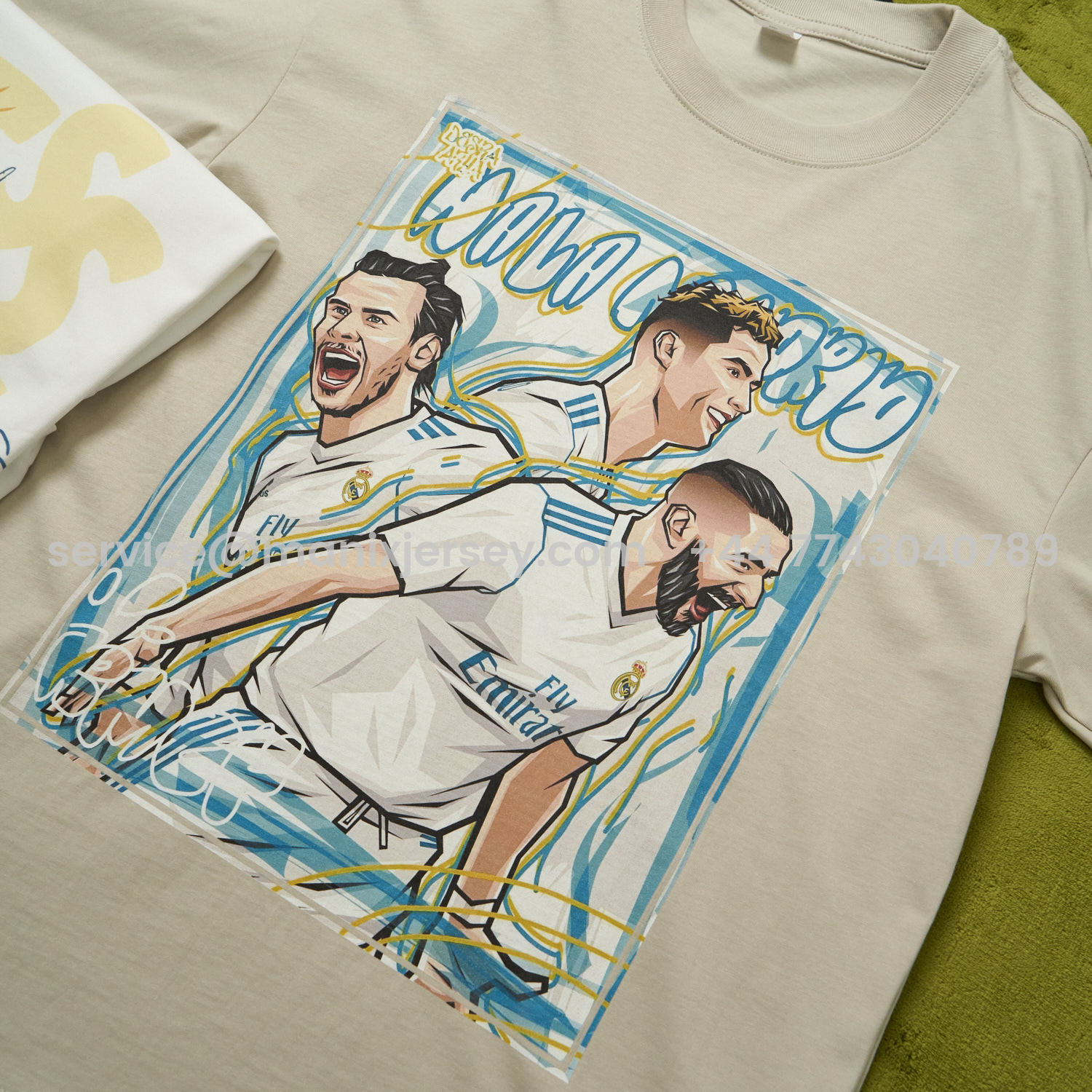ManixJersey.com | Real Madrid BBC Benzema Bale Cristiano Ronaldo Unisex Pure Cotton T-shirt -Customize Name, Number and Patch | Worldwide Shipping
