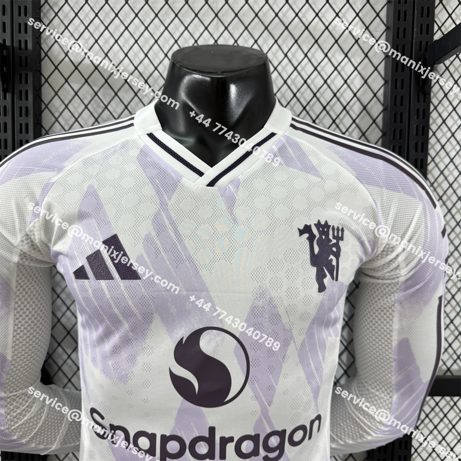 ManixJersey.com | Manchester United 25-26 Away Long Sleeves Jersey - Player Version -Customize Name, Number and Patch | Worldwide Shipping