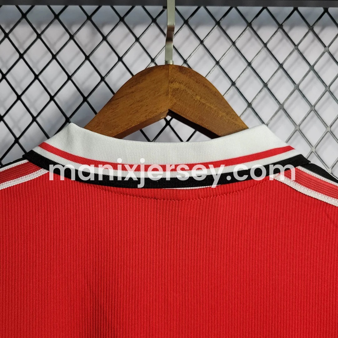 ManixJersey.com | Retro Manchester United 98-99 Home Long Sleeve Jersey -Customize Name, Number and Patch | Worldwide Shipping