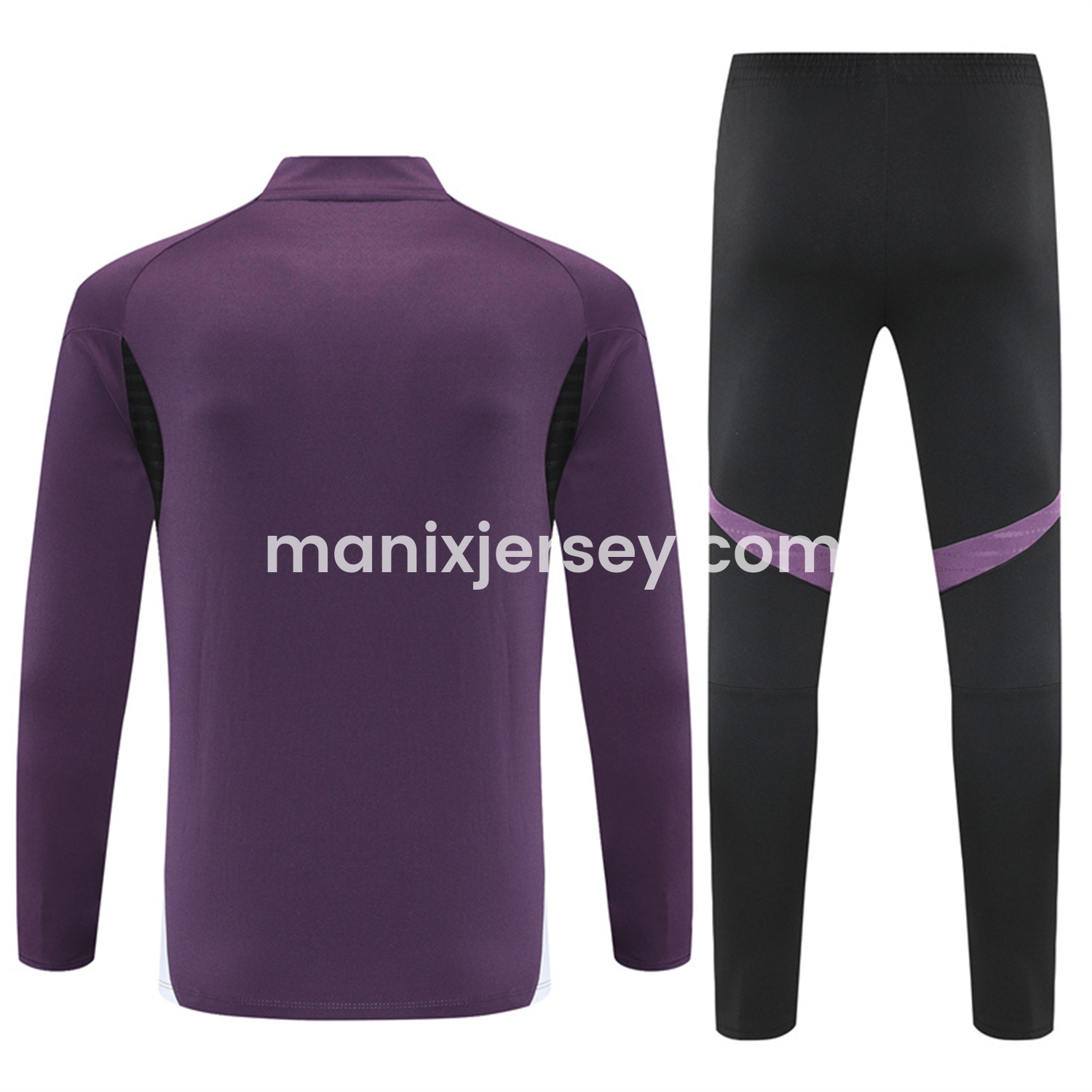 ManixJersey.com | Manchester United 25-26 Long Sleeves Training Set - Purple Top & Black Pants -Customize Name, Number and Patch | Worldwide Shipping