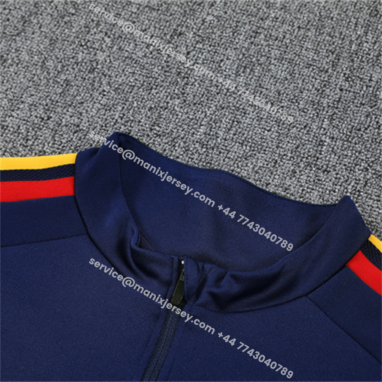 ManixJersey.com | Spain 2026 Kids Long Sleeve Training Set - Royal Blue Top & Pants -Customize Name, Number and Patch | Worldwide Shipping