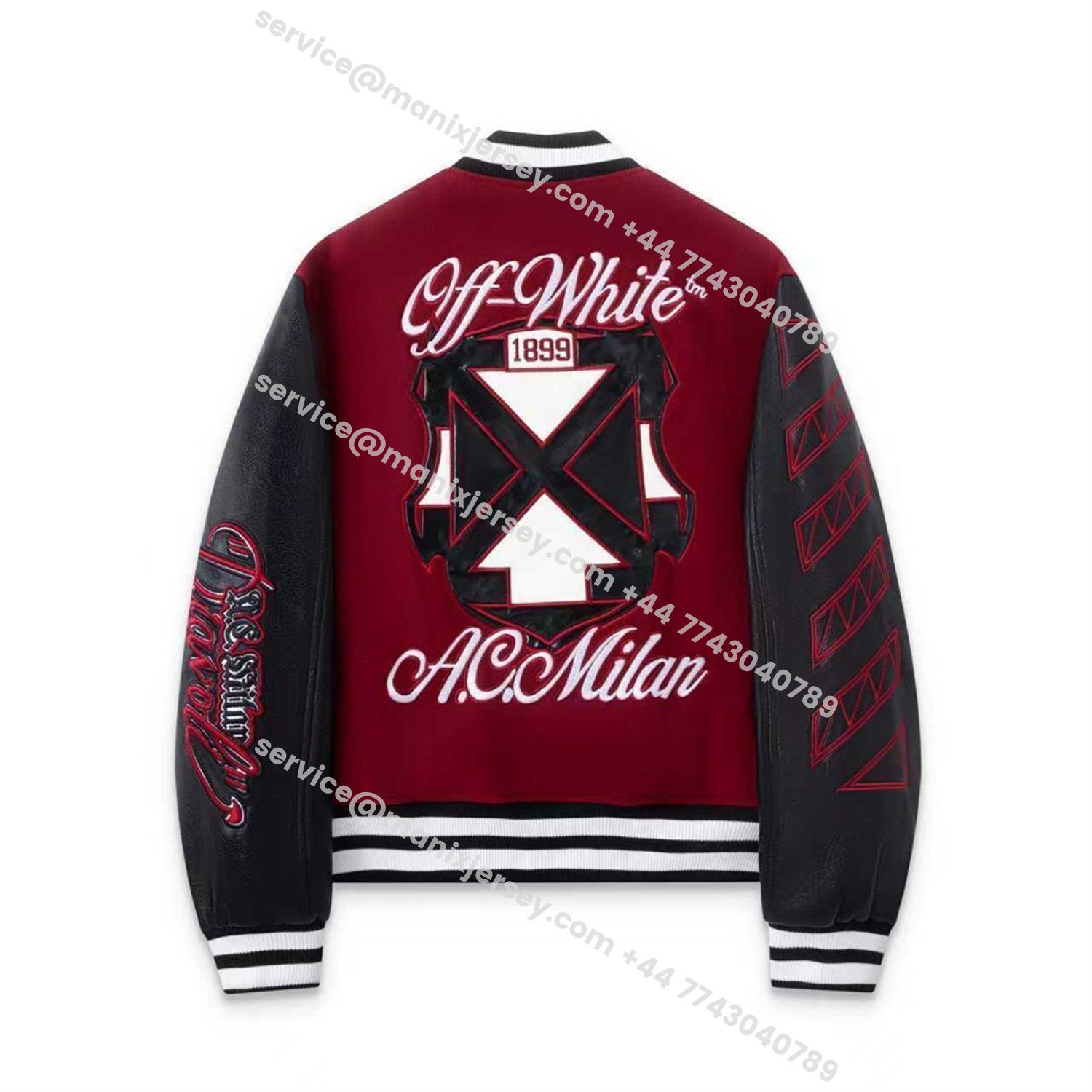 ManixJersey.com | AC Milan 25-26 Off-White Warm Windbreaker Jacket - Wine Red And Black -Customize Name, Number and Patch | Worldwide Shipping