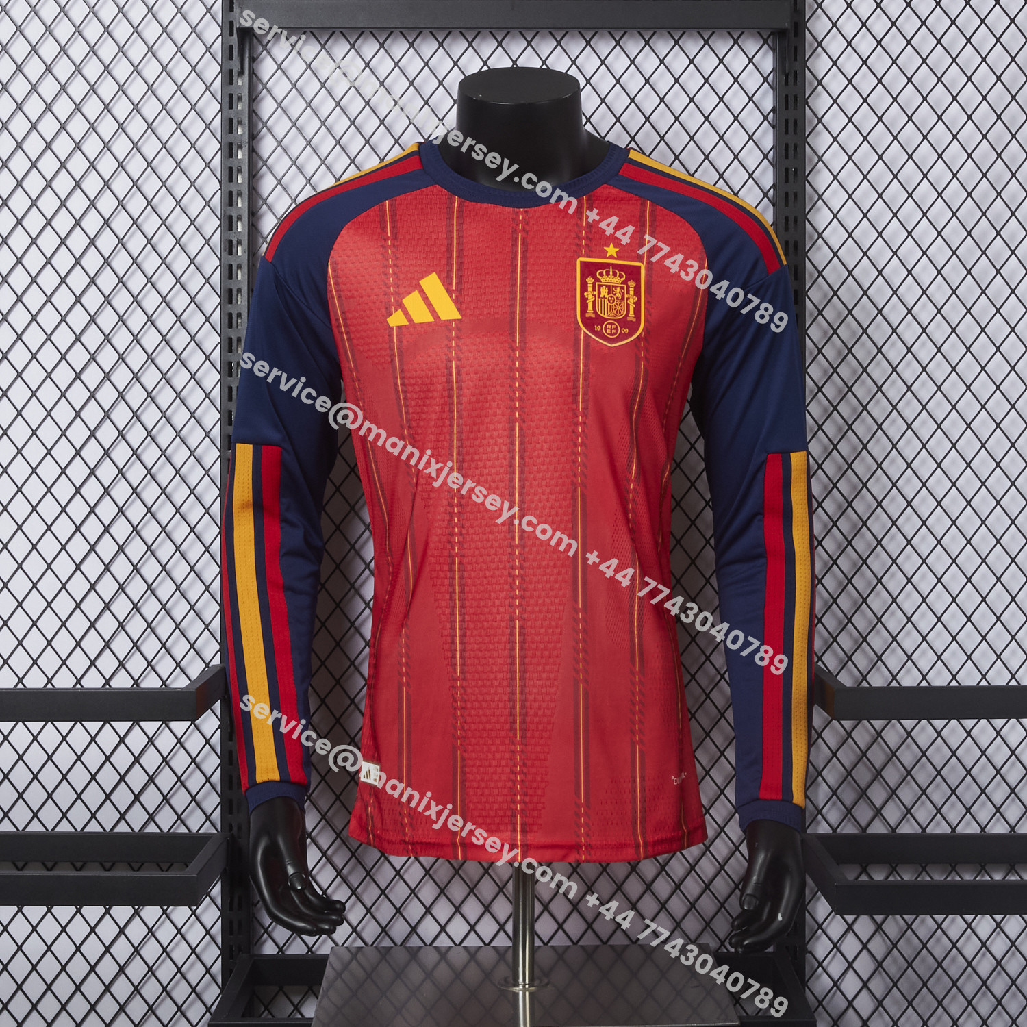 ManixJersey.com | Spain 2026 Home Long Sleeves Jersey - Player Version -Customize Name, Number and Patch | Worldwide Shipping