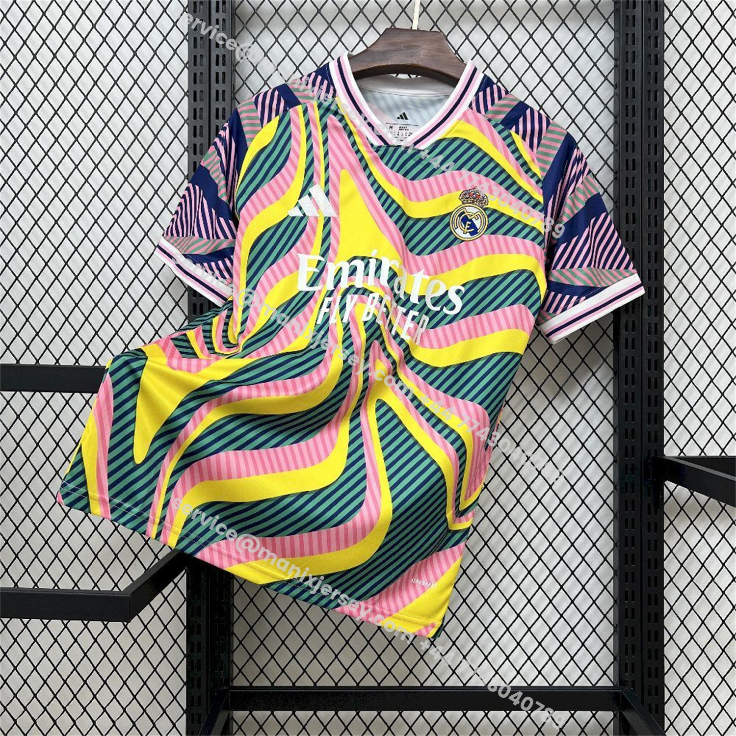 ManixJersey.com | Real Madrid 25-26 Iridescent Colors Pre-Match Training Jersey - Fans Version -Customize Name, Number and Patch | Worldwide Shipping