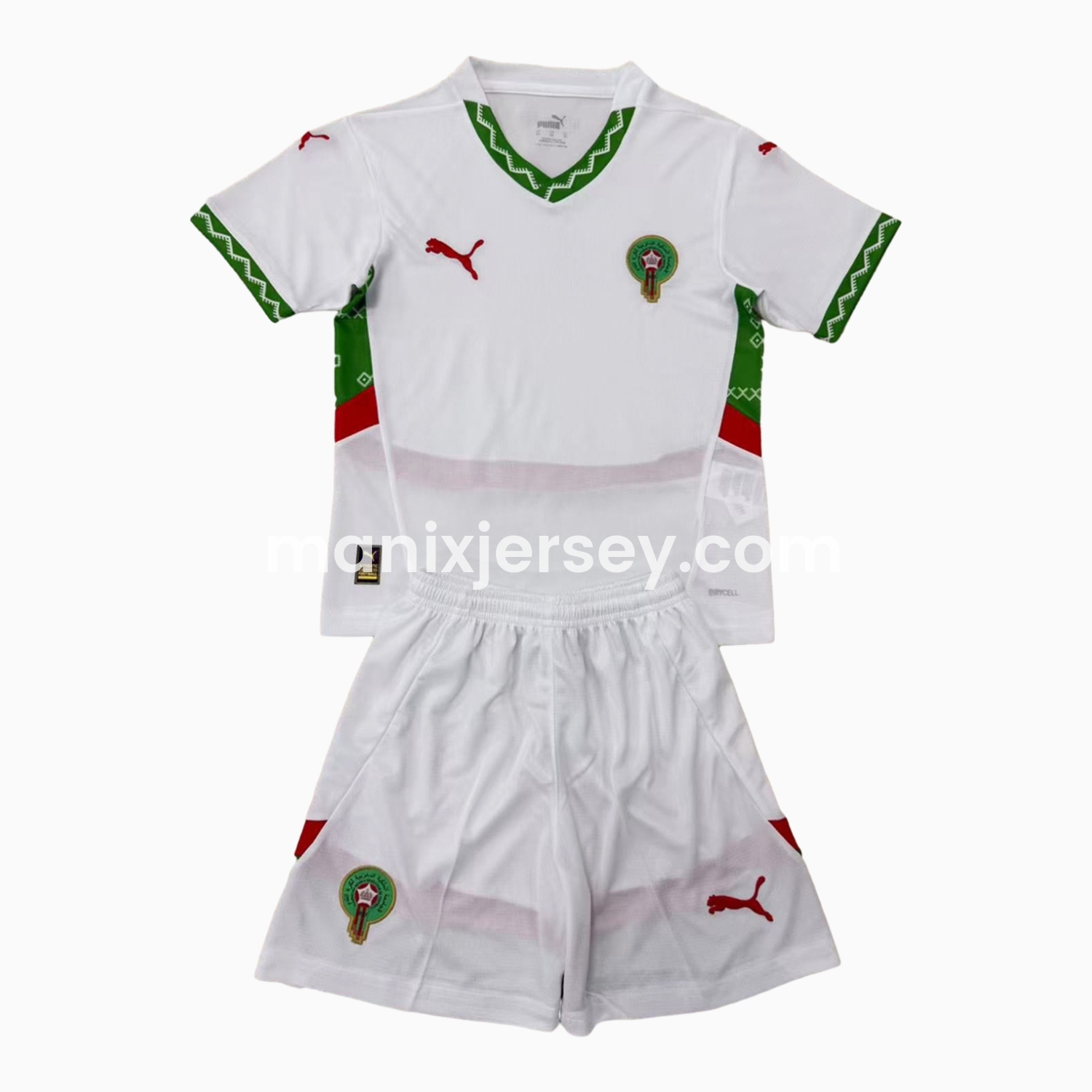 ManixJersey.com | Morocco 24-25 Away Kids Kit -Customize Name, Number and Patch | Worldwide Shipping