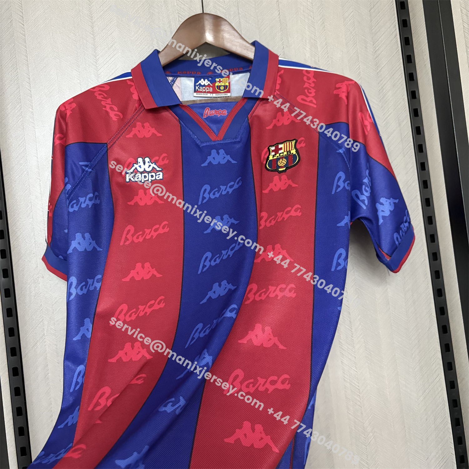 ManixJersey.com | Retro Barcelona 1995-97 Home Jersey -Customize Name, Number and Patch | Worldwide Shipping